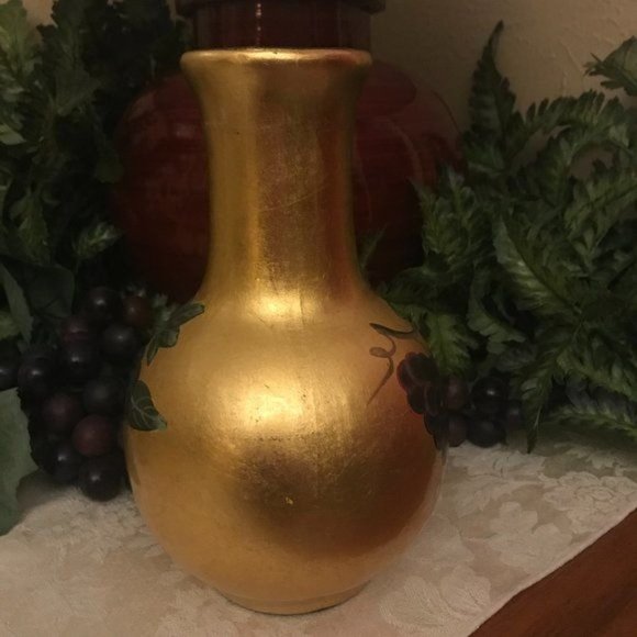 Vintage Formalities by Baum Bros Gold Leaf Vase - Picture 4 of 6